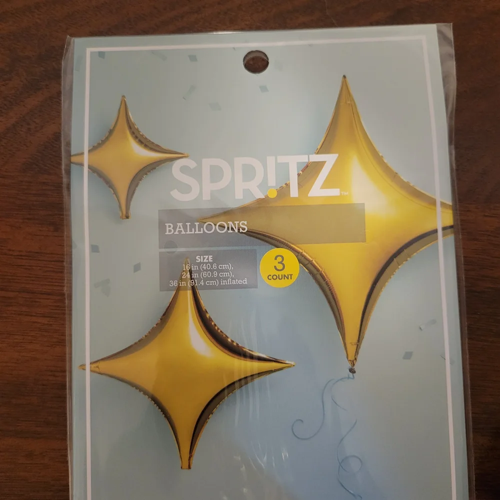 Spritz Gold Star Balloons Kit - 3 Kits Included
